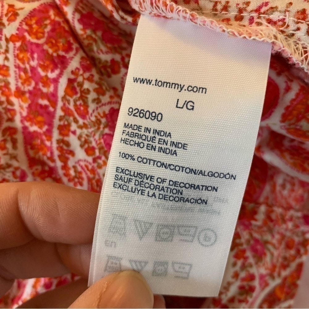 Tommy Hilfiger Hot Pink and Orange Paisley Button Down Shirt - Picture 4 of 5
